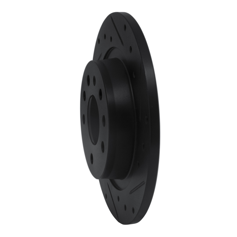 Cadillac BLS Brake Rotor (1) - Rear Right - R1 Concepts - Drilled & Slotted - Black - `03-`11